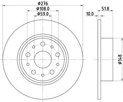 Тормозной диск HELLA 8DD355106381 (фото 1)