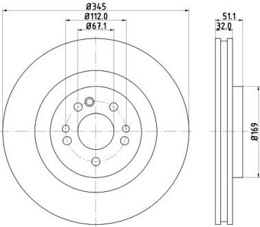 Тормозной диск HELLA 8DD355107221