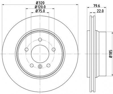 Тормозной диск HELLA 8DD355112251 (фото 1)