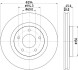 Тормозной диск перед. C4/Compass/Patriot/ASX/Outlander/4008 06- 1.6-3.6 (PRO) HELLA 8DD355115-911 (фото 1)