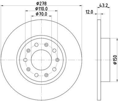 Тормозной диск HELLA 8DD355116671