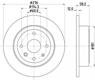 Тормозной диск зад. Epica 05- 2.0-2.5 (PRO) HELLA 8DD355116-991
