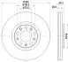 Диск тормозной (передний) Fiat 500X/Jeep Compass/Renegade 14- (305x28) PRO HELLA 8DD355126731 (фото 4)