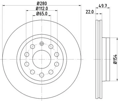 Тормозной диск HELLA 8DD355127991