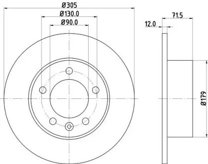 Тормозной диск HELLA 8DD355129201