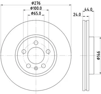 PRO VW диск гальм. передній Polo, T-Cross, SKODA Scala, Kamiq HELLA 8DD 355 132-891