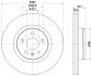 Диск тормозной PRO High Carbon; передняя. / MODEL S (5YJS) HELLA 8DD355132931 (фото 4)