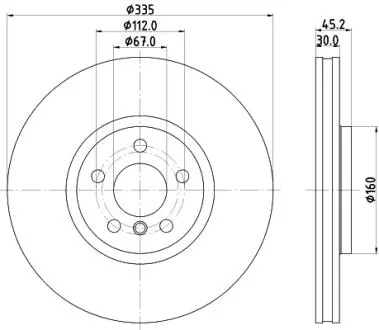 PRO HIGH CARBON MINI диск передній MINI (F56), (F54), (F57), (F60) HELLA 8DD 355 133-111