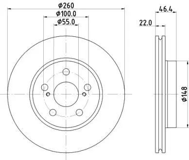 PRO TOYOTA Гальмівний диск передн. YARIS 1.0 20- HELLA 8DD 355 135-141