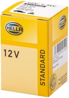 Лампа накаливания, 12V 1,5W BX8,4d бежевый HELLA 8GA007997141