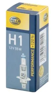 Лампа накаливания, H1 12V 55W P14,5s, +120% HELLA 8GH223498011