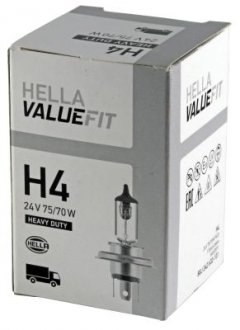 Лампа VALUEFIT H4 24V 75/70W P43t HELLA 8GJ242632101 (фото 1)