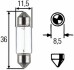 Лампа розжарювання, C5W 12V 5W SV8,5 Long Life HELLA 8GM002092171 (фото 1)