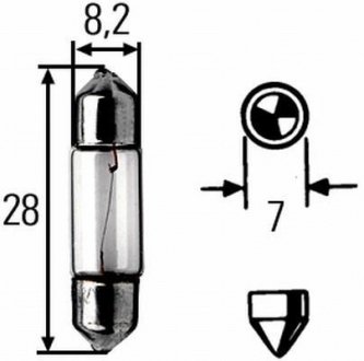 Автолампа SV7-8 12 V 12V3W M12VCP10 HELLA 8GM002094121