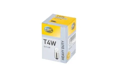 Лампа накаливания, T4W 24V 4W BA 9s HELLA 8GP002067241