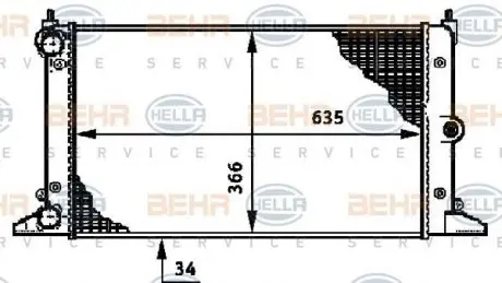 Радиатор, охлаждение двигателя HELLA 8MK376720511