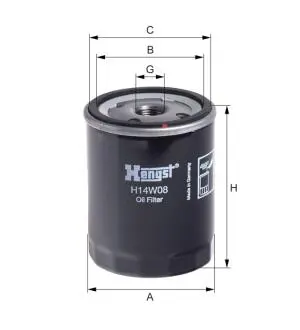 Фільтр масла HENGST FILTER H14W08