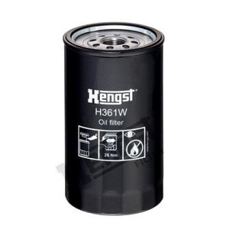 Фильтр масляный JCB(Hengst) HENGST FILTER H361W (фото 1)