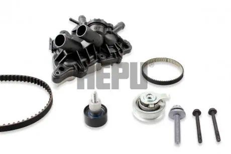 Комплект ГРМ + насос VW Caddy IV/Passat/Golf 1.4 TSi/TGI 15- (10x87z)(+ ремень помпы)) HEPU PK06870