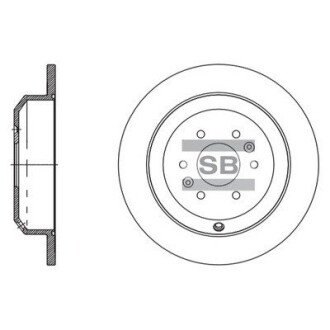 Гальмівний диск задній Hi-Q (SANGSIN) SD2066