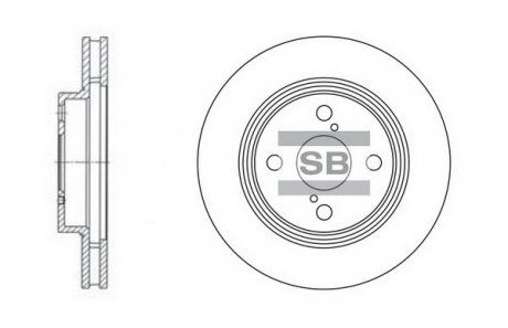Тормозной диск передний Hi-Q (SANGSIN) SD4006