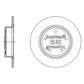 Гальмівний диск задній Hi-Q (SANGSIN) SD4111