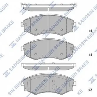 Комплект гальмівних колодок з 4 шт. дисків Hi-Q (SANGSIN) SP1144