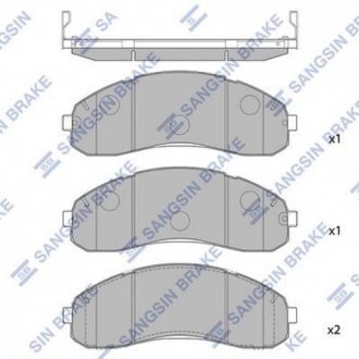 Комплект гальмівних колодок - дискові Hi-Q (SANGSIN) SP1148