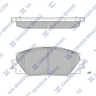 Колодки тормозные дисковые (комплект 4 шт.)) Hi-Q (SANGSIN) SP1377A