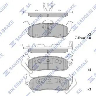 Колодки тормозные дисковые задние Hi-Q (SANGSIN) SP1512
