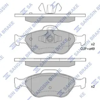 Комплект гальмівних колодок з 4 шт. дисків Hi-Q (SANGSIN) SP1565