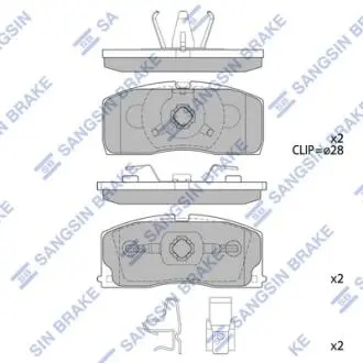 Колодки гальмівні дискові Hi-Q (SANGSIN) SP2154