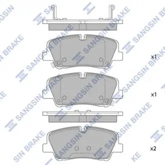 Колодки гальмівні дискові (комплект 4 шт) Hi-Q (SANGSIN) SP4038