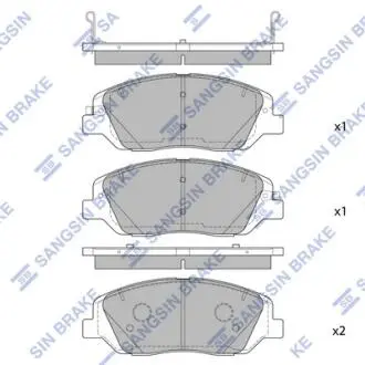 Колодка гальмівна передня (58101-2WA00) SANGSIN Hi-Q (SANGSIN) SP4102