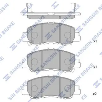 Колодки гальмівні дискові (комплект 4 шт) Hi-Q (SANGSIN) SP4344