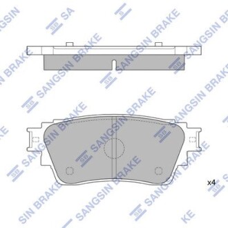 Колодки гальмівні дискові (комплект 4 шт) Hi-Q (SANGSIN) SP4350