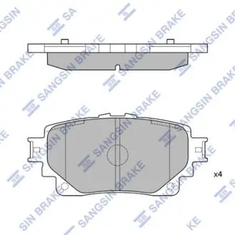 Колодки тормозные дисковые (комплект 4 шт.)) Hi-Q (SANGSIN) SP4449