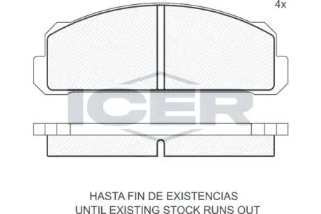 Гальмівні колодки, дискове гальмо (набір) ICER 180066