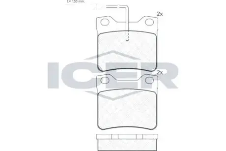 Колодки гальмівні (задні) Peugeot 406 96-04/605 89-11 (+датчики) ICER 180787