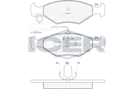 Тормозные колодки, дисковый тормоз.) ICER 181226