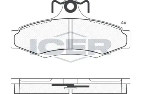 Гальмівні колодки, дискове гальмо (набір) ICER 181261