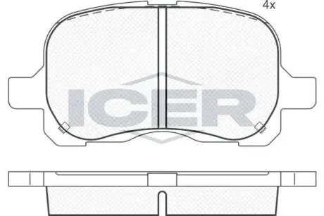 Тормозные колодки, дисковый тормоз.) ICER 181408
