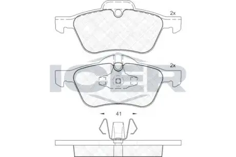 Колодки гальмівні (передні) Mini Cooper/One 01-08 ICER 181434
