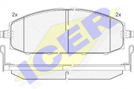 Колодки гальмівні (передні) Nissan Patrol GR V 97- ICER 181448