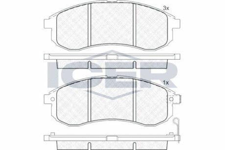 Тормозные колодки (передние) Mitsubishi L200 III 96-07 ICER 181507