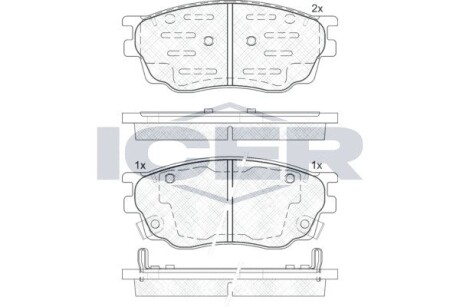 Дискові гальмівні колодки ICER 181542200