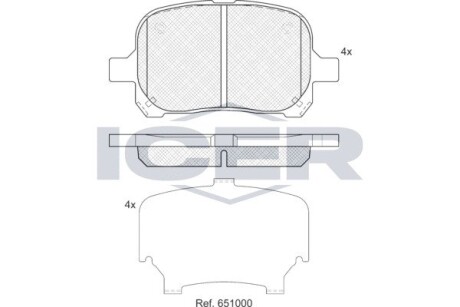 Колодки гальмівні (передні) Toyota Camry 96-02/Lexus ES 91-01/RX 98-03 ICER 181632