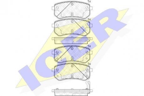 Тормозные колодки (задние) Hyundai i10 07-16/Kia Picanto 04-/Ray 11- ICER 181710