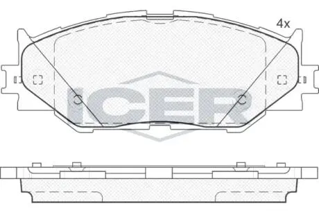 Тормозные колодки, дисковый тормоз.) ICER 181750