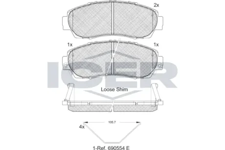 Колодки гальмівні (передні) Honda CR-V V 16- ICER 181811-200